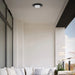 Alteck Lighting AFM0013-3CCT-W Plate 1-lt 16" LED Outdoor Flush Mount, 3CCT Selectable - Sand Black
