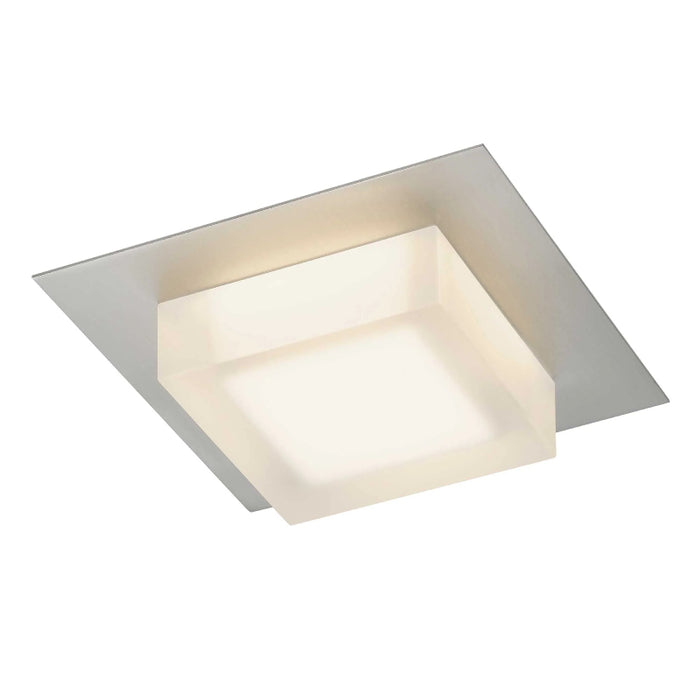 Alteck Lighting AFM0014-3CCT-W Foursquare 8" LED Outdoor Flush Mount, 3CCT Selectable - Brushed Stainless Steel