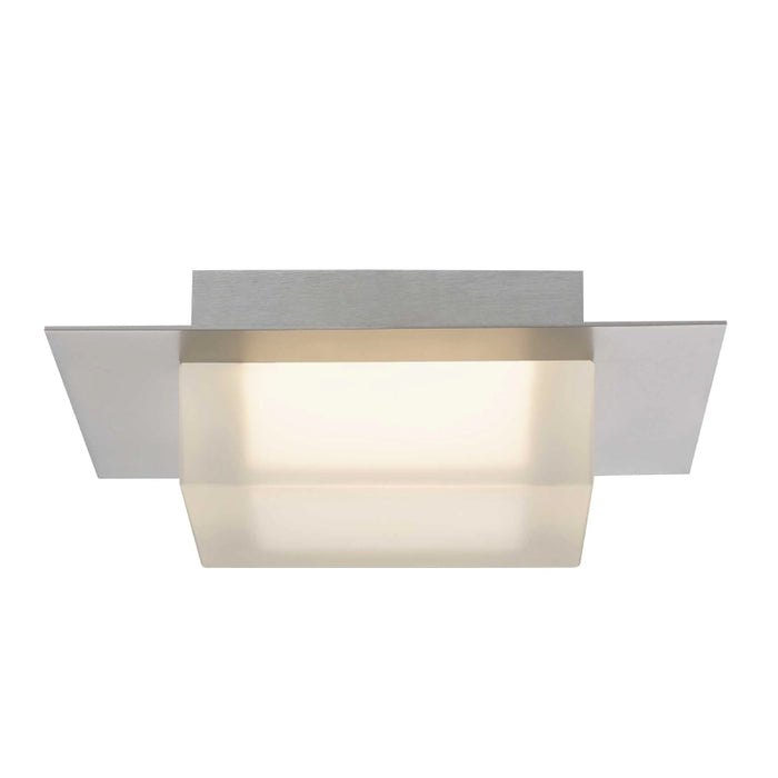 Alteck Lighting AFM0014-3CCT-W Foursquare 8" LED Outdoor Flush Mount, 3CCT Selectable - Brushed Stainless Steel