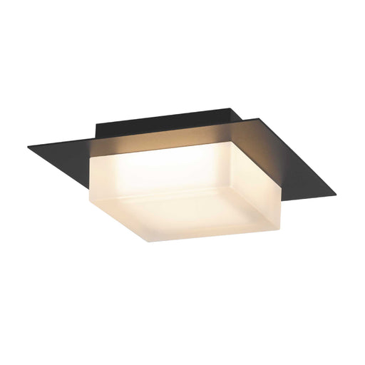 Alteck Lighting AFM0014-3CCT-W Foursquare 8" LED Outdoor Flush Mount, 3CCT Selectable - Sand Black