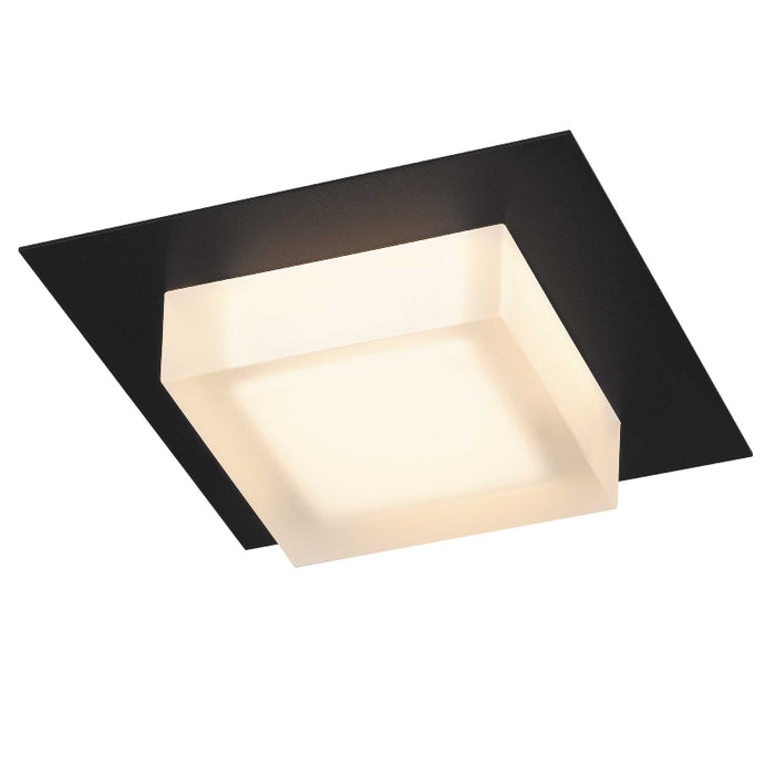 Alteck Lighting AFM0014-3CCT-W Foursquare 8" LED Outdoor Flush Mount, 3CCT Selectable - Sand Black