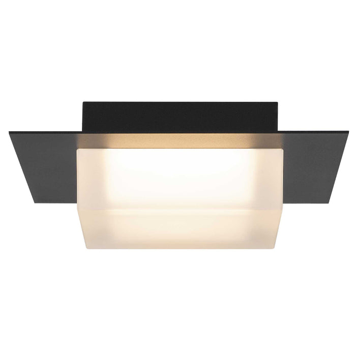 Alteck Lighting AFM0014-3CCT-W Foursquare 8" LED Outdoor Flush Mount, 3CCT Selectable - Sand Black