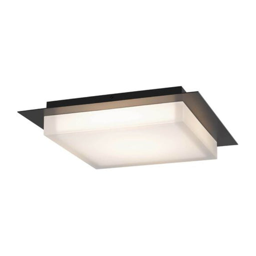 Alteck Lighting AFM0015-3CCT-W Foursquare 14" LED Outdoor Flush Mount, 3CCT Selectable - Sand Black