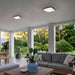 Alteck Lighting AFM0015-3CCT-W Foursquare 14" LED Outdoor Flush Mount, 3CCT Selectable - Sand Black