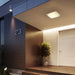 Alteck Lighting AFM0015-3CCT-W Foursquare 14" LED Outdoor Flush Mount, 3CCT Selectable - Brushed Stainless Steel
