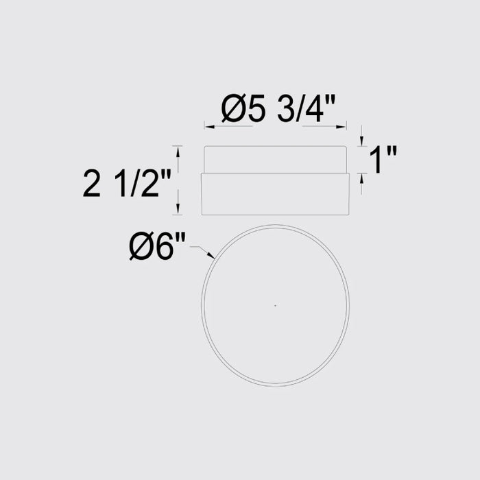 Alteck Lighting AFM0016-3CCT-W Sunspot 1-lt 6" LED Outdoor Flush Mount, 3CCT Selectable