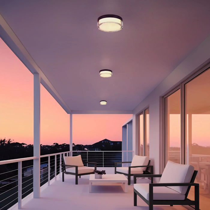 Alteck Lighting AFM0017-3CCT-W Sunspot 1-lt 9" LED Outdoor Flush Mount, 3CCT Selectable