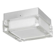 Alteck Lighting AFM0019-3CCT-W Box 5" LED Outdoor Flush Mount, 3CCT Selectable - Brushed Stainless Steel