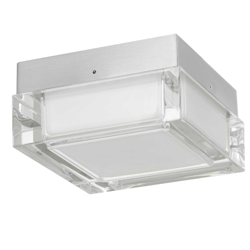Alteck Lighting AFM0019-3CCT-W Box 5" LED Outdoor Flush Mount, 3CCT Selectable - Brushed Stainless Steel