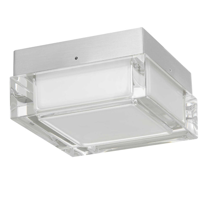 Alteck Lighting AFM0019-3CCT-W Box 5" LED Outdoor Flush Mount, 3CCT Selectable - Brushed Stainless Steel