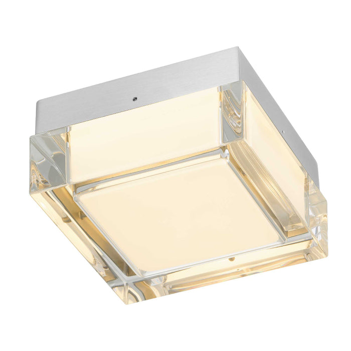 Alteck Lighting AFM0019-3CCT-W Box 5" LED Outdoor Flush Mount, 3CCT Selectable - Brushed Stainless Steel