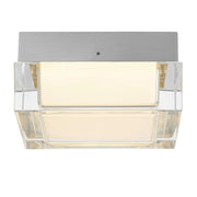 Alteck Lighting AFM0019-3CCT-W Box 5" LED Outdoor Flush Mount, 3CCT Selectable - Brushed Stainless Steel