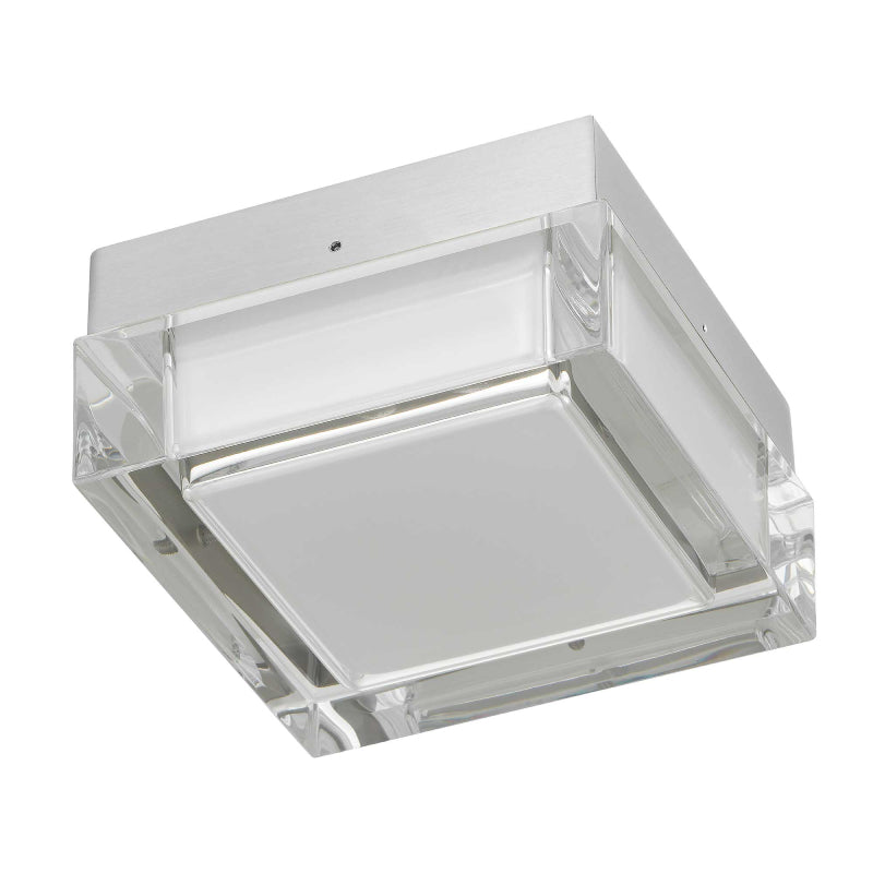 Alteck Lighting AFM0019-3CCT-W Box 5" LED Outdoor Flush Mount, 3CCT Selectable - Brushed Stainless Steel