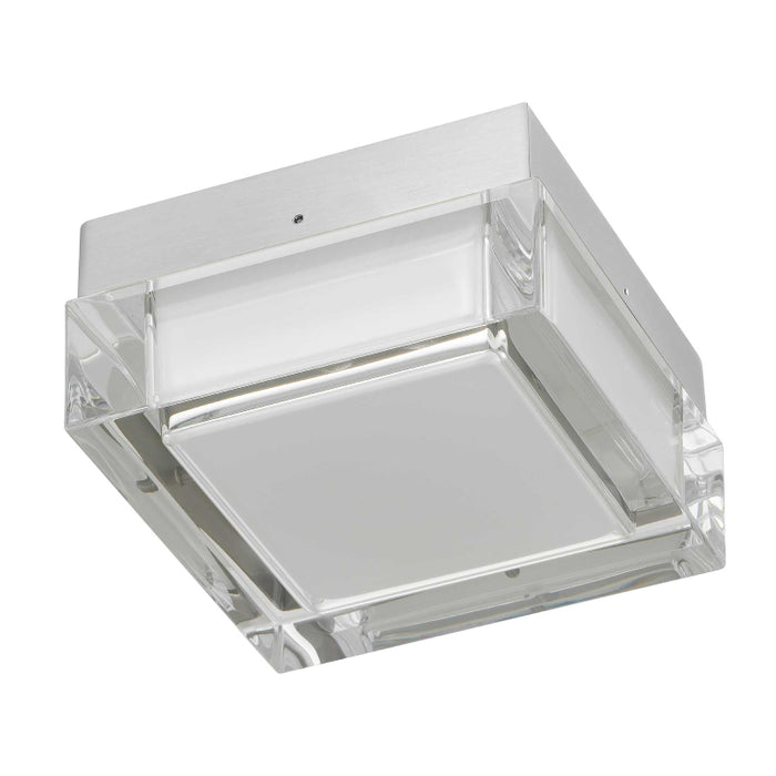 Alteck Lighting AFM0019-3CCT-W Box 5" LED Outdoor Flush Mount, 3CCT Selectable - Brushed Stainless Steel