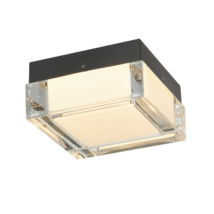 Alteck Lighting AFM0019-3CCT-W Box 5" LED Outdoor Flush Mount, 3CCT Selectable - Sand Black