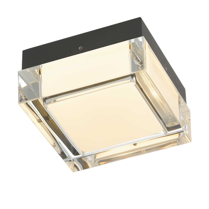 Alteck Lighting AFM0019-3CCT-W Box 5" LED Outdoor Flush Mount, 3CCT Selectable - Sand Black