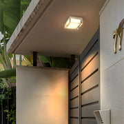 Alteck Lighting AFM0019-3CCT-W Box 5" LED Outdoor Flush Mount, 3CCT Selectable - Brushed Stainless Steel