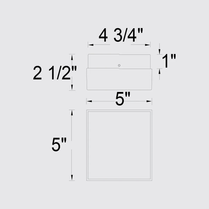Alteck Lighting AFM0019-3CCT-W Box 5" LED Outdoor Flush Mount, 3CCT Selectable