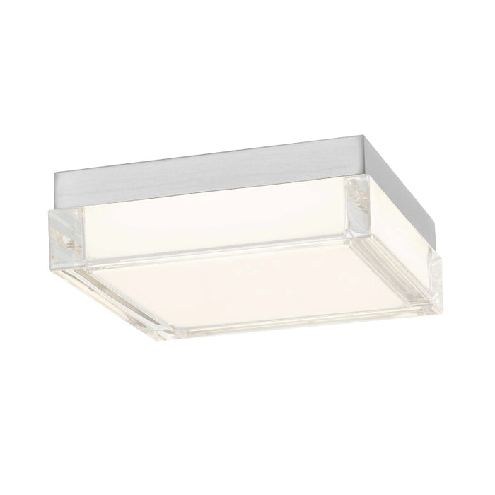 Alteck Lighting AFM0020-3CCT-W Box 8" LED Outdoor Flush Mount, 3CCT Selectable - Brushed Stainless Steel