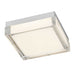 Alteck Lighting AFM0020-3CCT-W Box 8" LED Outdoor Flush Mount, 3CCT Selectable - Brushed Stainless Steel