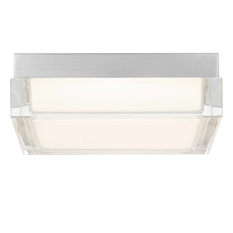 Alteck Lighting AFM0020-3CCT-W Box 8" LED Outdoor Flush Mount, 3CCT Selectable - Brushed Stainless Steel