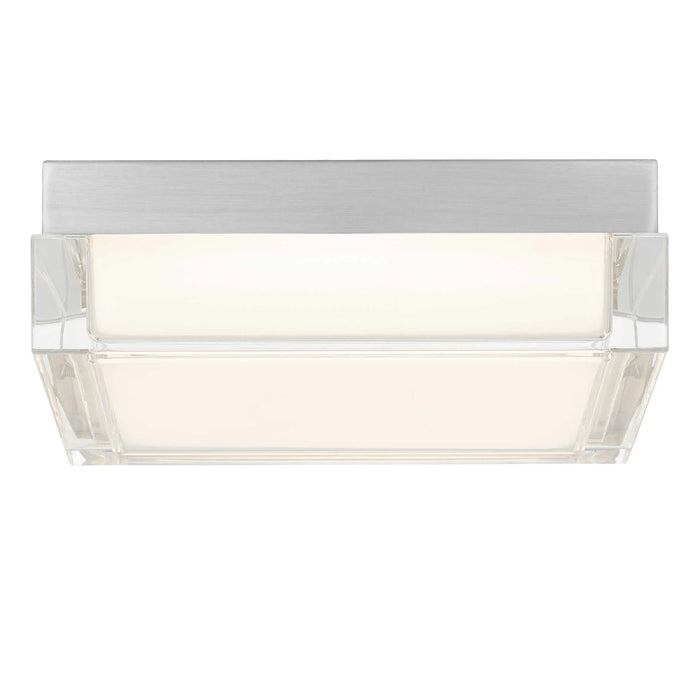 Alteck Lighting AFM0020-3CCT-W Box 8" LED Outdoor Flush Mount, 3CCT Selectable - Brushed Stainless Steel