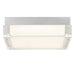 Alteck Lighting AFM0020-3CCT-W Box 8" LED Outdoor Flush Mount, 3CCT Selectable - Brushed Stainless Steel