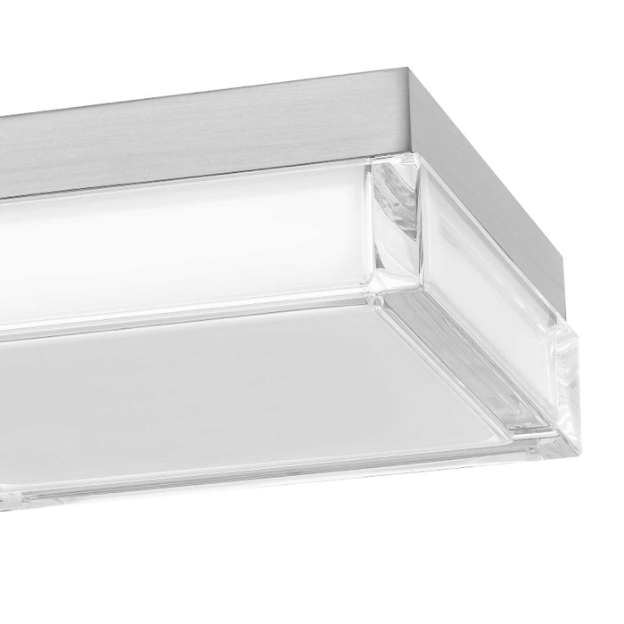Alteck Lighting AFM0020-3CCT-W Box 8" LED Outdoor Flush Mount, 3CCT Selectable - Brushed Stainless Steel