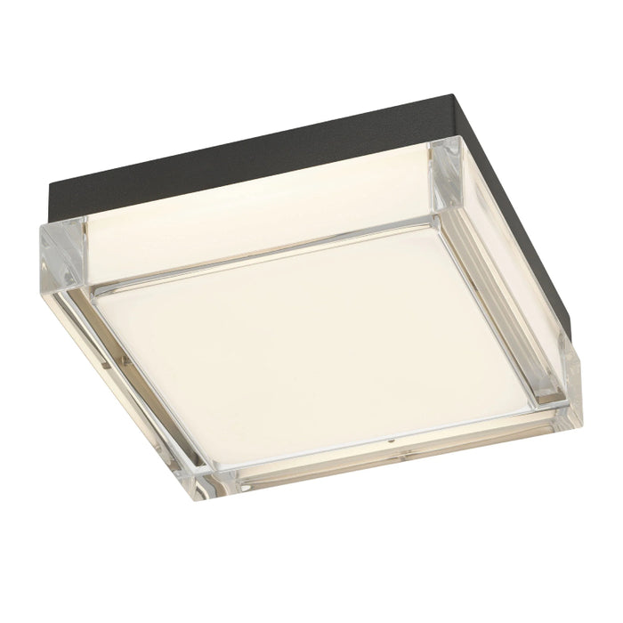 Alteck Lighting AFM0020-3CCT-W Box 8" LED Outdoor Flush Mount, 3CCT Selectable - Sand Black