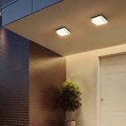 Alteck Lighting AFM0020-3CCT-W Box 8" LED Outdoor Flush Mount, 3CCT Selectable - Sand Black
