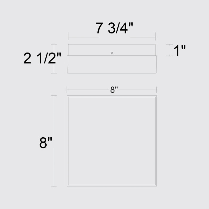 Alteck Lighting AFM0020-3CCT-W Box 8" LED Outdoor Flush Mount, 3CCT Selectable
