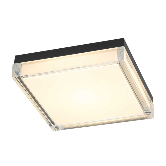 Alteck Lighting AFM0021-3CCT-W Box 11" LED Outdoor Flush Mount, 3CCT Selectable - Sand Black