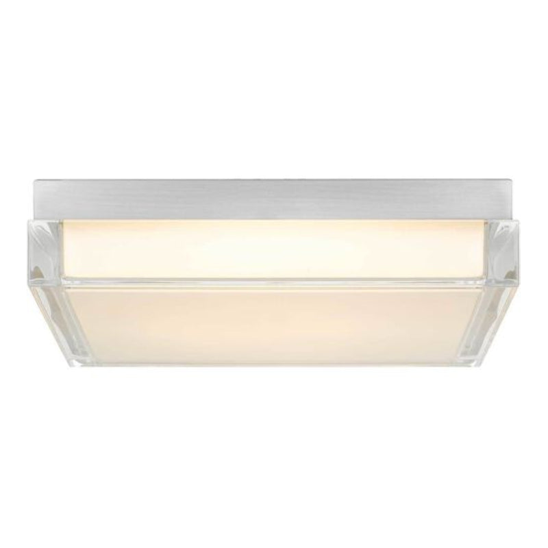 Alteck Lighting AFM0021-3CCT-W Box 11" LED Outdoor Flush Mount, 3CCT Selectable - Brushed Stainless Steel