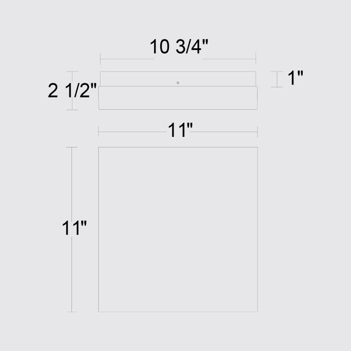 Alteck Lighting AFM0021-3CCT-W Box 11" LED Outdoor Flush Mount, 3CCT Selectable