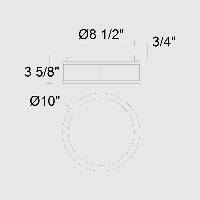 Alteck Lighting AFM0022-3CCT-W Panel Round 1-lt 10" LED Outdoor Flush Mount, 3CCT Selectable