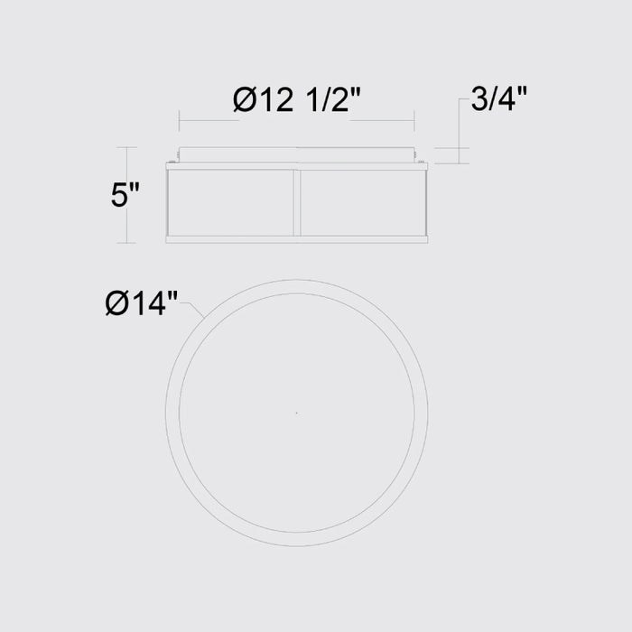 Alteck Lighting AFM0023-3CCT-W Panel Round 1-lt 14" LED Outdoor Flush Mount, 3CCT Selectable