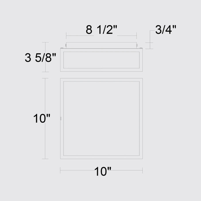 Alteck Lighting AFM0024-3CCT-W Panel Square 1-lt 10" LED Outdoor Flush Mount, 3CCT Selectable