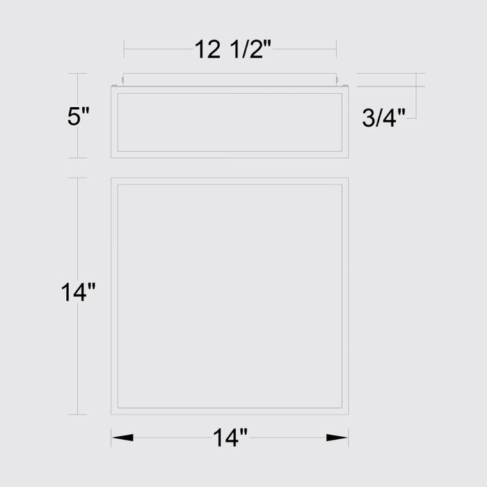 Alteck Lighting AFM0025-3CCT-W Panel Square 1-lt 14" LED Outdoor Flush Mount, 3CCT Selectable