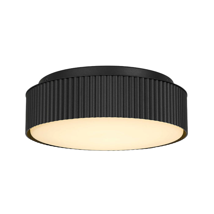 Alteck Lighting AFM0064-5CCT-W Channel 9" LED Outdoor Flush Mount, 5CCT Selectable - Sand Black