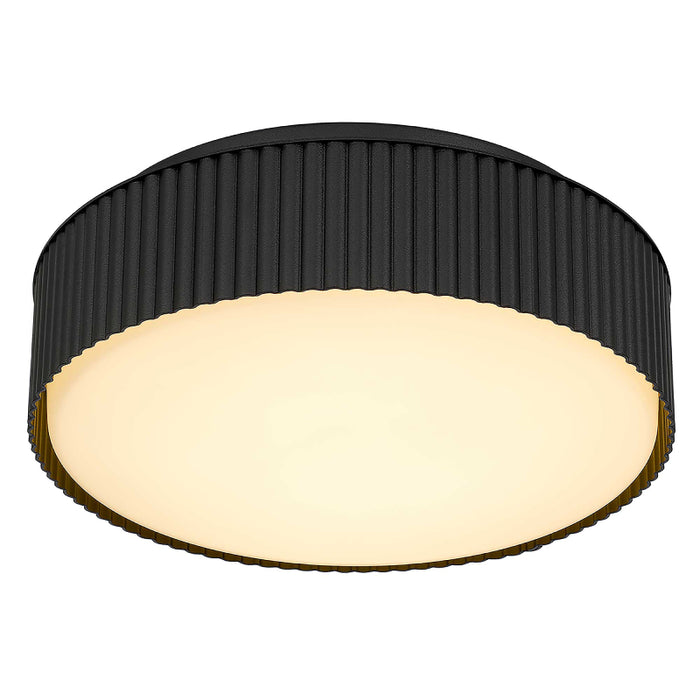 Alteck Lighting AFM0064-5CCT-W Channel 9" LED Outdoor Flush Mount, 5CCT Selectable - Sand Black