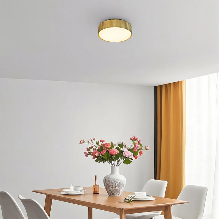 Alteck Lighting AFM0064-5CCT-W Channel 9" LED Outdoor Flush Mount, 5CCT Selectable - Painted Brass