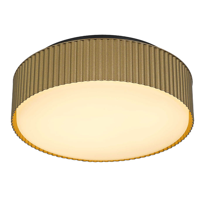 Alteck Lighting AFM0064-5CCT-W Channel 9" LED Outdoor Flush Mount, 5CCT Selectable - Painted Brass