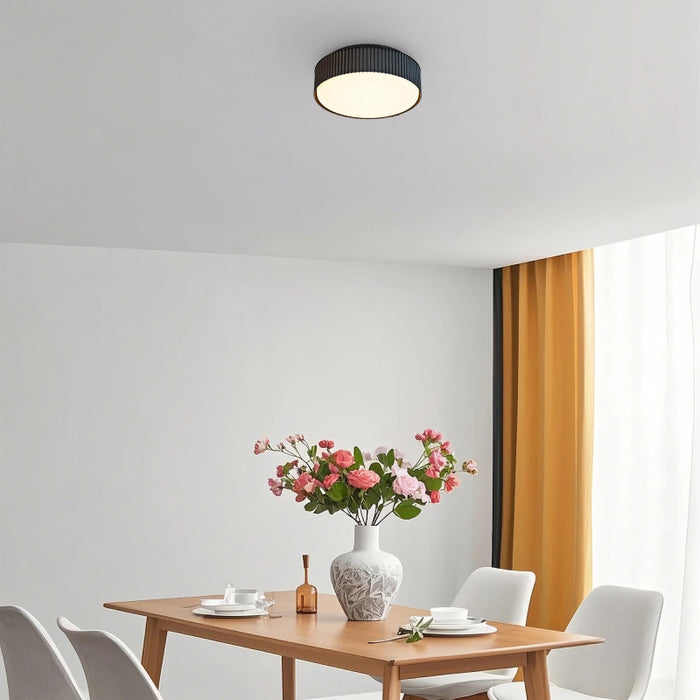 Alteck Lighting AFM0064-5CCT-W Channel 9" LED Outdoor Flush Mount, 5CCT Selectable - Sand Black