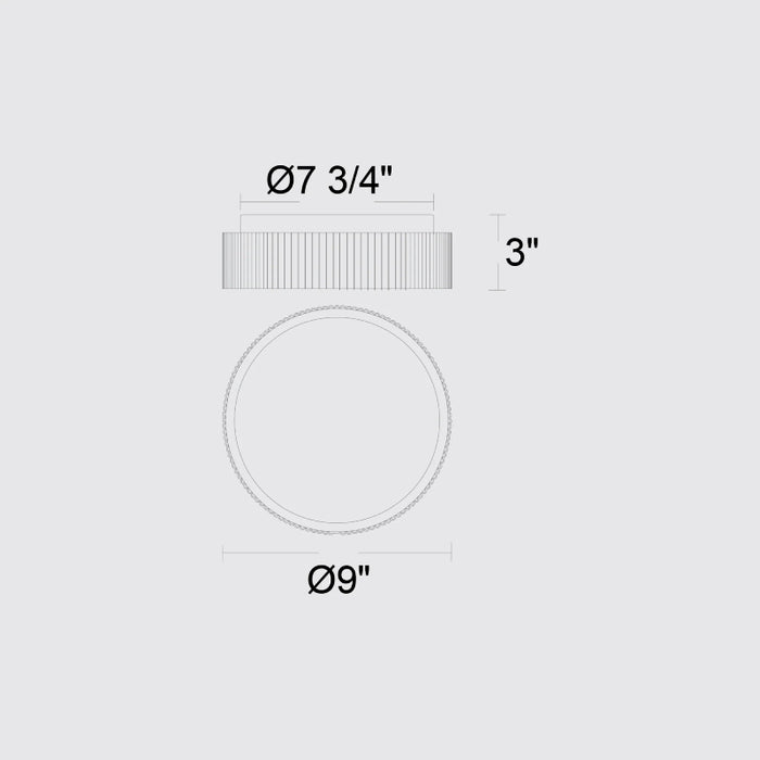 Alteck Lighting AFM0064-5CCT-W Channel 9" LED Outdoor Flush Mount, 5CCT Selectable