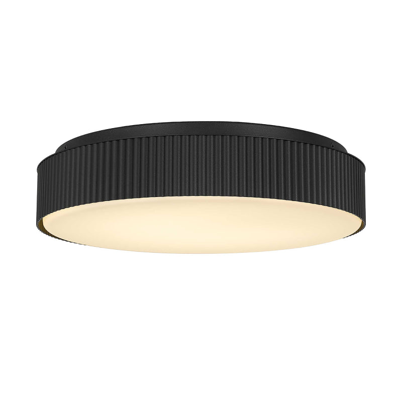 Alteck Lighting AFM0065-5CCT-W Channel 13" LED Outdoor Flush Mount, 5CCT Selectable - Sand Black