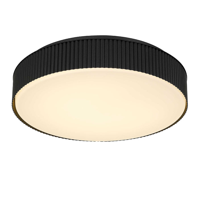 Alteck Lighting AFM0065-5CCT-W Channel 13" LED Outdoor Flush Mount, 5CCT Selectable - Sand Black