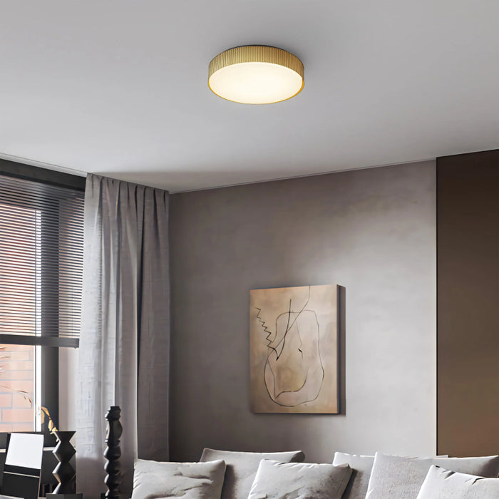 Alteck Lighting AFM0065-5CCT-W Channel 13" LED Outdoor Flush Mount, 5CCT Selectable - Painted Brass