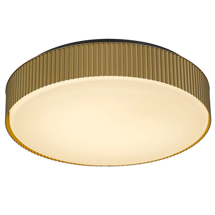 Alteck Lighting AFM0065-5CCT-W Channel 13" LED Outdoor Flush Mount, 5CCT Selectable - Painted Brass