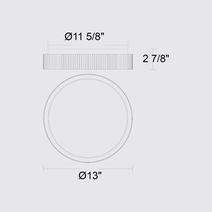 Alteck Lighting AFM0065-5CCT-W Channel 13" LED Outdoor Flush Mount, 5CCT Selectable