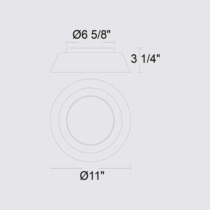 Alteck Lighting AFM0066-5CCT-W Pez 1-lt 11" LED Outdoor Flush Mount, 5CCT Selectable